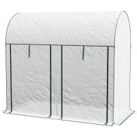 Serra da Giardino da 2 m², 2 Porte Avvolgibili, Copertura in PE 140g/m² Anti-UV, 2x1x1.78m, Bianco