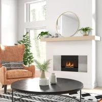 Camino a Bioetanolo 0.9L da Parete in Acciaio Inox, 100x15x54 cm, Nero e Argento