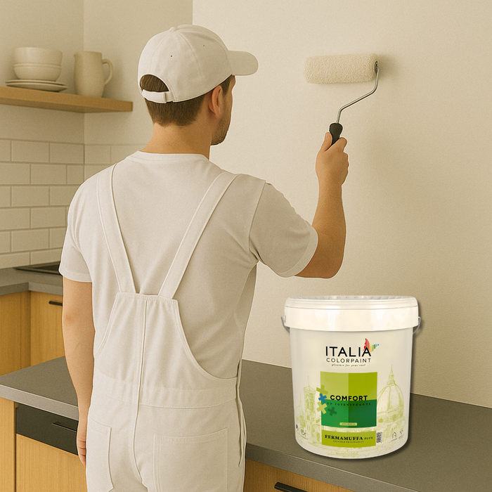 Idropittura lavabile traspirante bianca interni umidità comfort fermamuffa plus *** formato 13 lt, confezione 1