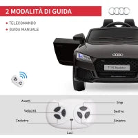 Macchina Elettrica per Bambini 3-5 Anni AUDI TT con Telecomando, Portiere Apribili e Fari LED, Nero