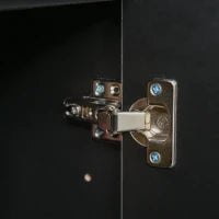 Armadio Contenitore con 2 Cassetti, 2 Ante, con Sistema di Sicurezza Anti-Ribaltamento, per Soggiorno e Camera da Letto, 79 x 36 x 74 cm, Nero