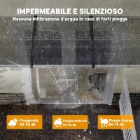 Tettoia in Policarbonato e Alluminio per Balconi, Finestre e Porte, 303x96x27 cm, Nero e Trasparente