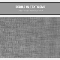 Dondolo 3 Posti da Giardino o Terrazzo con Tettuccio Regolabile e Tasche Portaoggetti Grigio Scuro 196x128x172cm