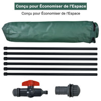 Raccolta acqua piovana pieghevole 225 litri con rubinetto riserva acqua piovana diametro 60 x 80 cm botte acqua piovana in PVC verde 20_0007389