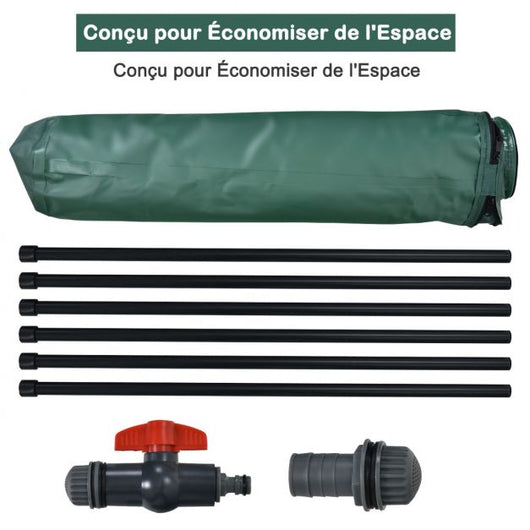 Raccolta acqua piovana pieghevole 225 litri con rubinetto riserva acqua piovana diametro 60 x 80 cm botte acqua piovana in PVC verde 20_0007389