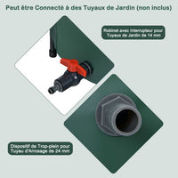 Raccolta acqua piovana pieghevole 225 litri con rubinetto riserva acqua piovana diametro 60 x 80 cm botte acqua piovana in PVC verde 20_0007389