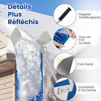 Rastrello da neve da tetto con 4 aste Lunghezza massima 624 cm Rimozione neve da tetto in alluminio per garage per veicoli domestici 20_0006806