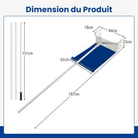 Rastrello da neve da tetto con 4 aste Lunghezza massima 624 cm Rimozione neve da tetto in alluminio per garage per veicoli domestici 20_0006806