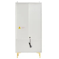 Set di Vetrine Moderne con Illuminazione LED e Ripiani Regolabili, adatte per soggiorno, ufficio, in Vetro, 80x40x160 cm + 70x35x150 cm, Bianco