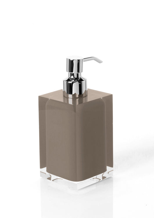 Dosasapone con erogatore in metallo cromato d'appoggio RA81 Gedy serie RAINBOW Tortora