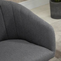 Set 2 Sedie Imbottite Moderne con Rivestimento in Tessuto per Soggiorno e Salotto, Grigio Scuro