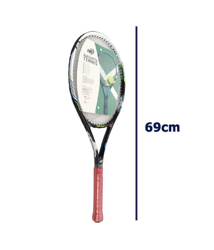 Racchetta Da Tennis 69cm Rossa Nera Resistente Allenamento Borsa Trasporto 06039         
