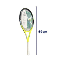 Racchetta Tennis 69cm Gialla Bianca Resistente Allenamento Borsa Trasporto 06038         
