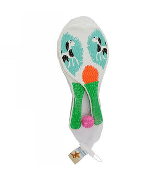 Racchette Mare Traforate Bambini Legno Beach Tennis Spiaggia Vari Colori Animali         