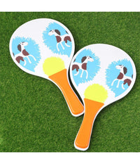 Racchette Mare Traforate Bambini Legno Beach Tennis Spiaggia Vari Colori Animali         