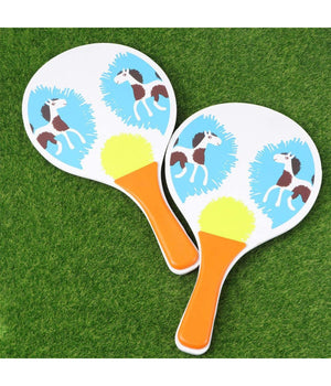 Racchette Mare Traforate Bambini Legno Beach Tennis Spiaggia Vari Colori Animali         