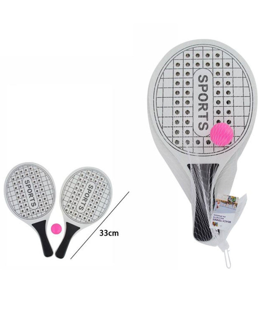 Racchette Mare Traforate Con Pallina Racchettoni In Legno Beach Tennis Spiaggia         