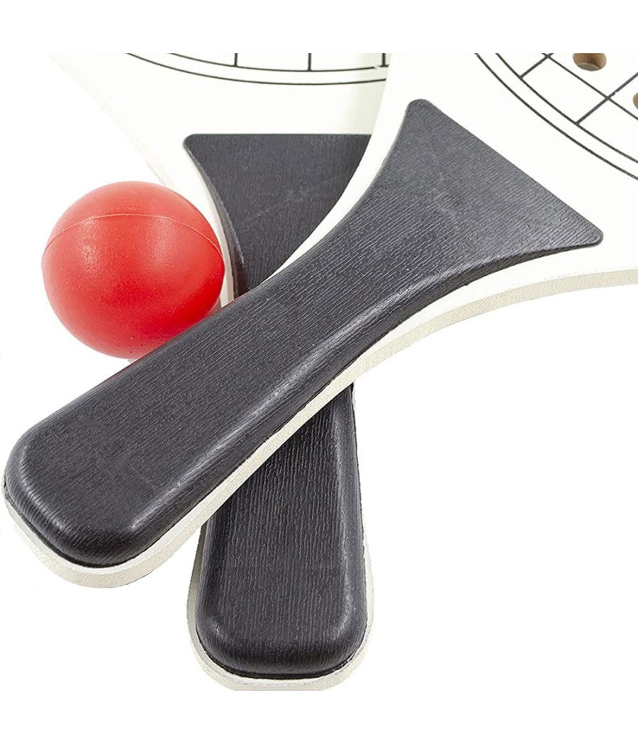 Racchette Mare Traforate Con Pallina Racchettoni In Legno Beach Tennis Spiaggia         