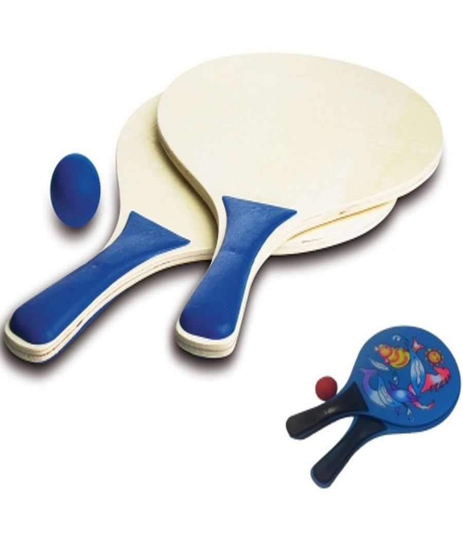 Racchette Racchettoni In Legno Racchetta Con Pallina Beach Tennis Spiaggia Mare         