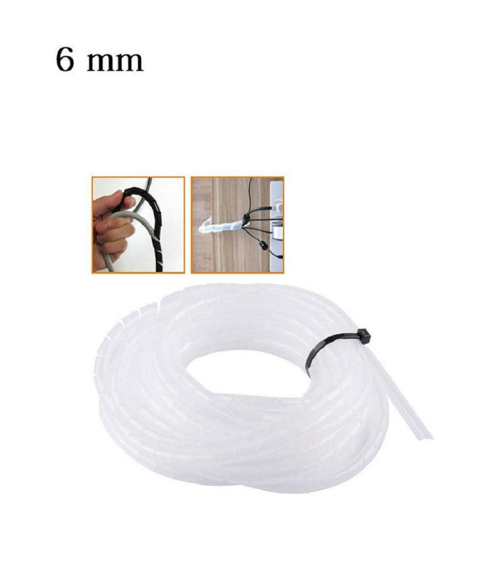 Raccogli Cavo Spiralato Organizer Fili E Cavi Elettrici 5 Metri Varie Misure     -6 Mm   -