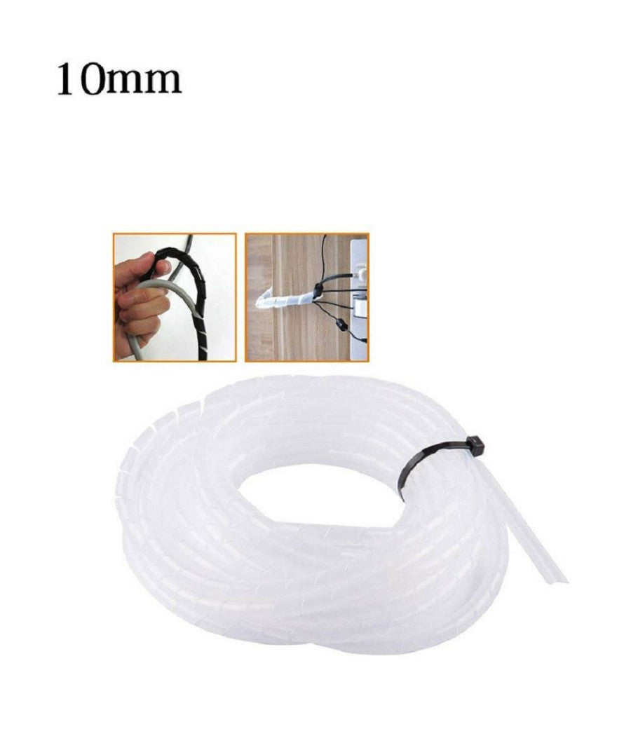 Raccogli Cavo Spiralato Organizer Fili E Cavi Elettrici 5 Metri Varie Misure     -10 Mm   -