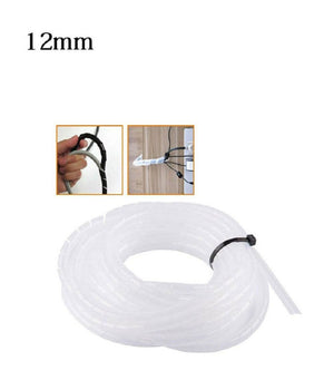 Raccogli Cavo Spiralato Organizer Fili E Cavi Elettrici 5 Metri Varie Misure     -12 Mm   -