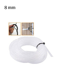 Raccogli Cavo Spiralato Organizer Fili E Cavi Elettrici 5 Metri Varie Misure     -8 Mm   -