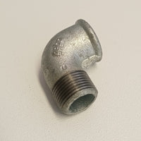 Raccordo mf 1/2'' - 2pz gomito zincato curva di ghisa malleabile