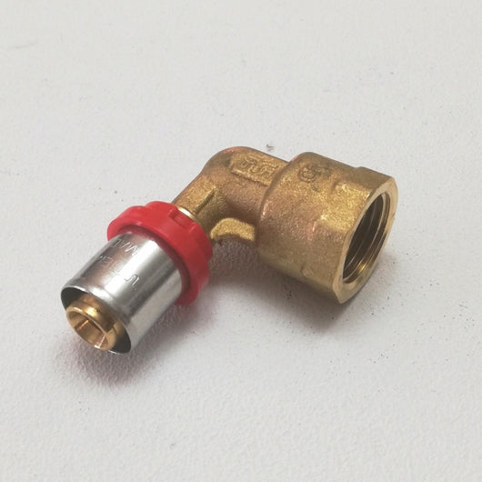 Raccordo 16 x 1/2 curvo gomito f femmina a pressare per tubo multistrato