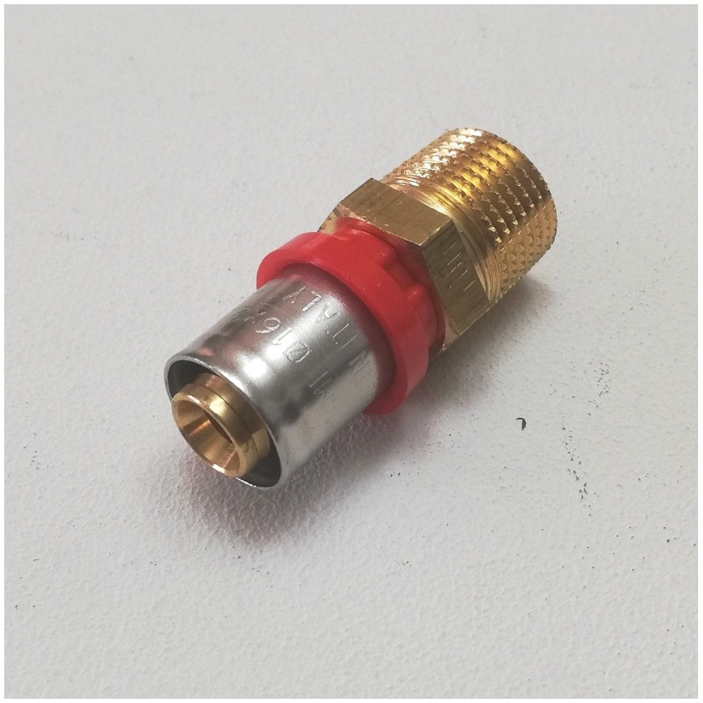Raccordo 16 x 1/2 diritto m maschio a pressare per tubo multistrato