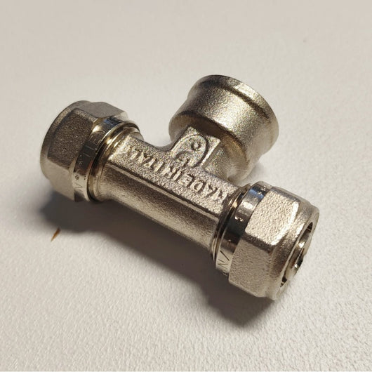 Raccordo 20x20x1/2'' a t femmina a stringere per tubo multistrato