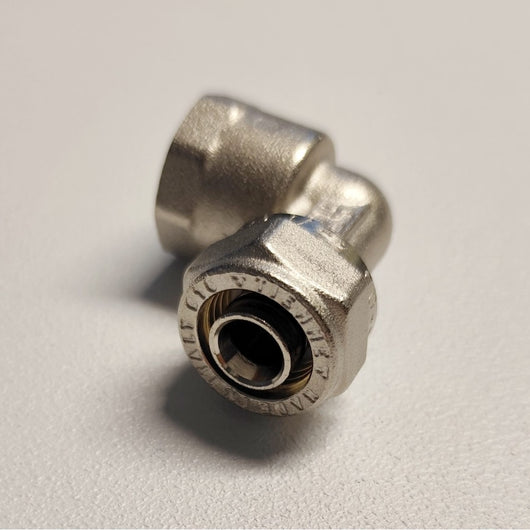 Raccordo 26x3/4'' curvo gomito f femmina a stringere per tubo multistrato