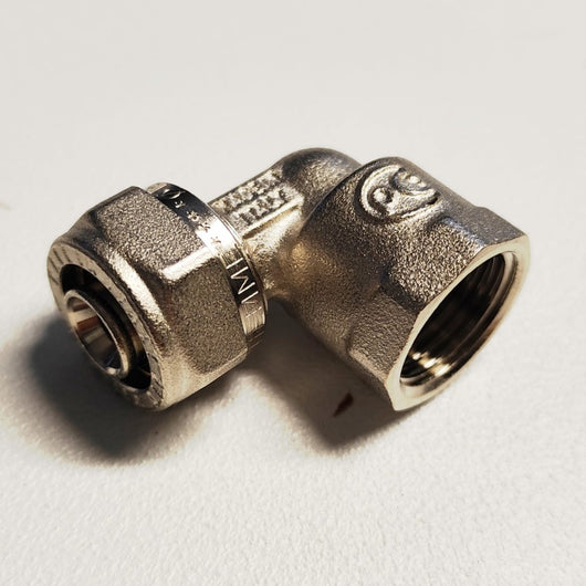 Raccordo 26x3/4'' curvo gomito f femmina a stringere per tubo multistrato