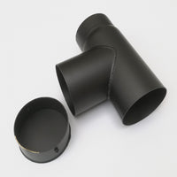 Raccordo a t braga a 90 gradi da 200mm con tappo per stufa a legna