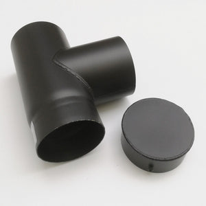 Raccordo a t braga a 90 gradi da 200mm con tappo per stufa a legna