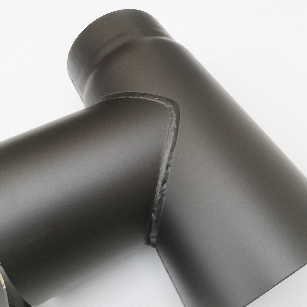 Raccordo a t braga a 90 gradi da 200mm con tappo per stufa a legna