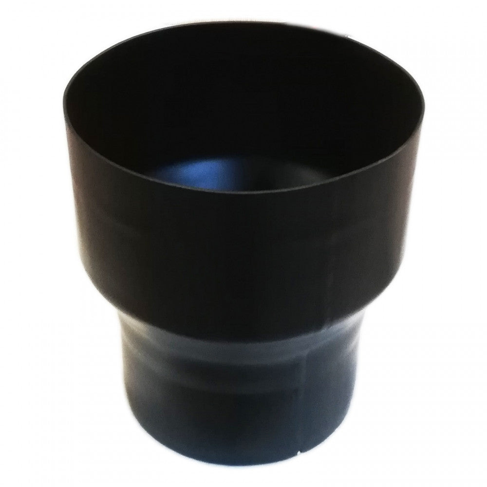 Raccordo aumento maschio femmina colore nero per stufa a legna, diametro f 150 - m 120 mm