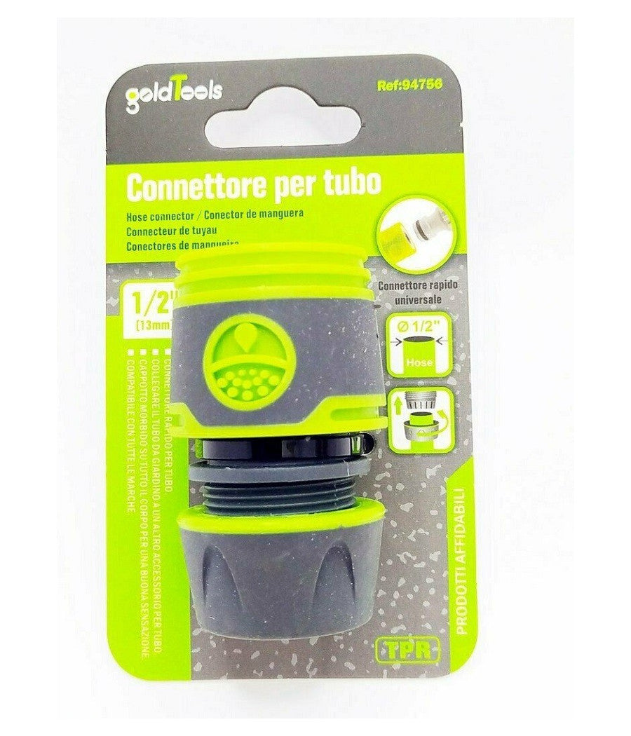 Raccordo Con Innesto Rapido Per Tubo Da 1/2" 13mm Connettore Da Giardino 94756         