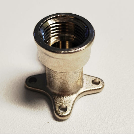 Raccordo curvo f femmina flangiato a stringere per tubo multistrato, diametro 20x1/2 pollice