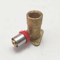 Raccordo 20 x 1/2 curvo gomito flangiato a pressare per tubo multistrato