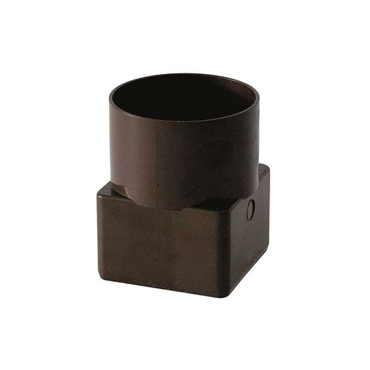 Raccordo di collegamento tondo-quadro (bicchiere sul tondo) : Colore - Marrone, Diametro - Ø80-80X80