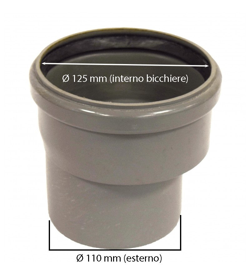 Raccordo di passaggio pvc-pp : Diametro - 125/110