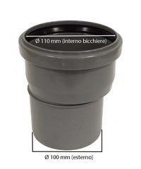 Raccordo di passaggio pvc-pp : Diametro - 110/100