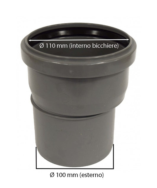 Raccordo di passaggio pvc-pp : Diametro - 110/100