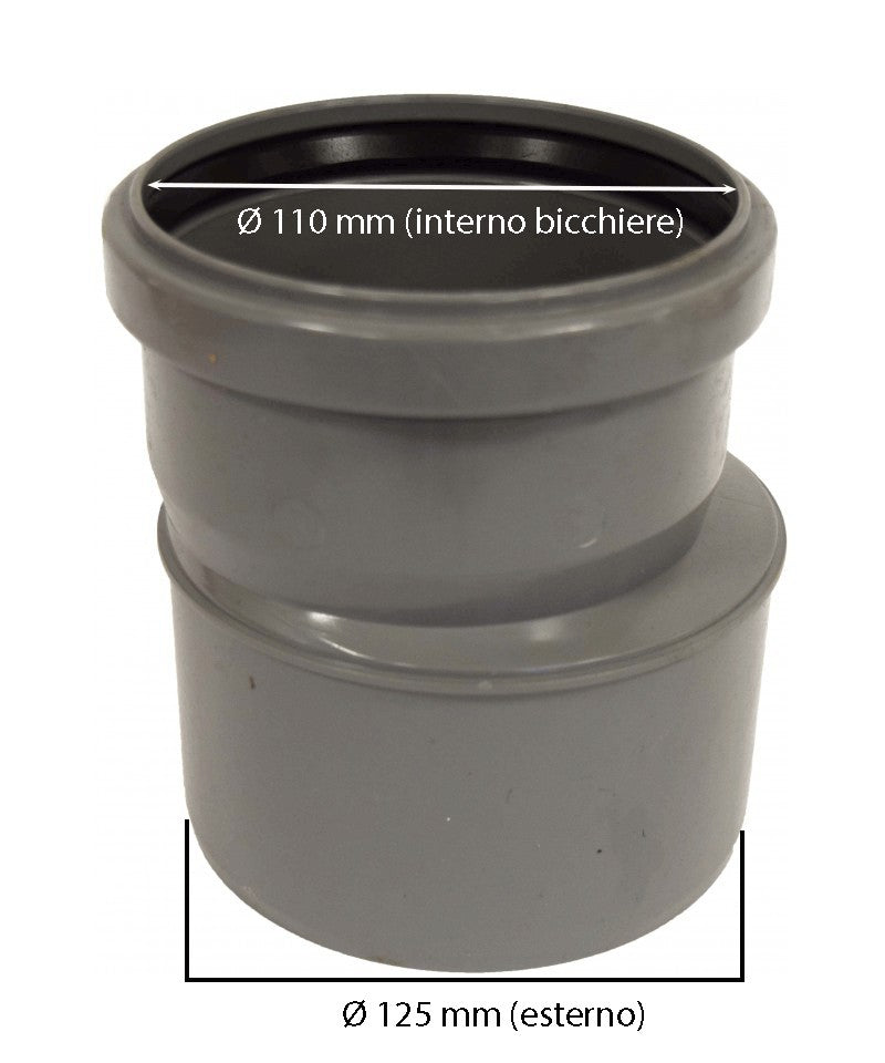 Raccordo di passaggio pvc-pp : Diametro - 110/125