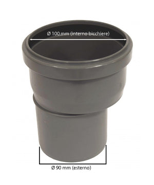 Raccordo di passaggio pvc-pp : Diametro - 100/90