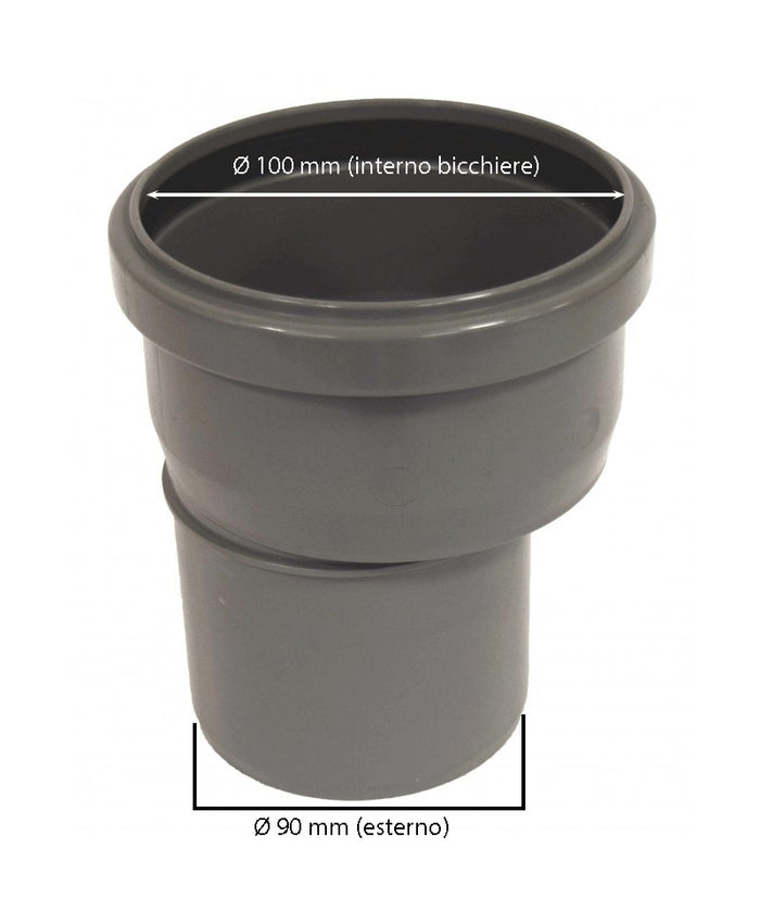 Raccordo di passaggio pvc-pp : Diametro - 100/90