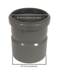 Raccordo di passaggio pvc-pp : Diametro - 100/110