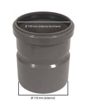 Raccordo di passaggio pvc-pp : Diametro - 100/110