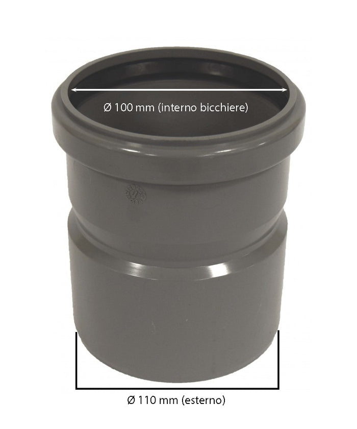 Raccordo di passaggio pvc-pp : Diametro - 100/110